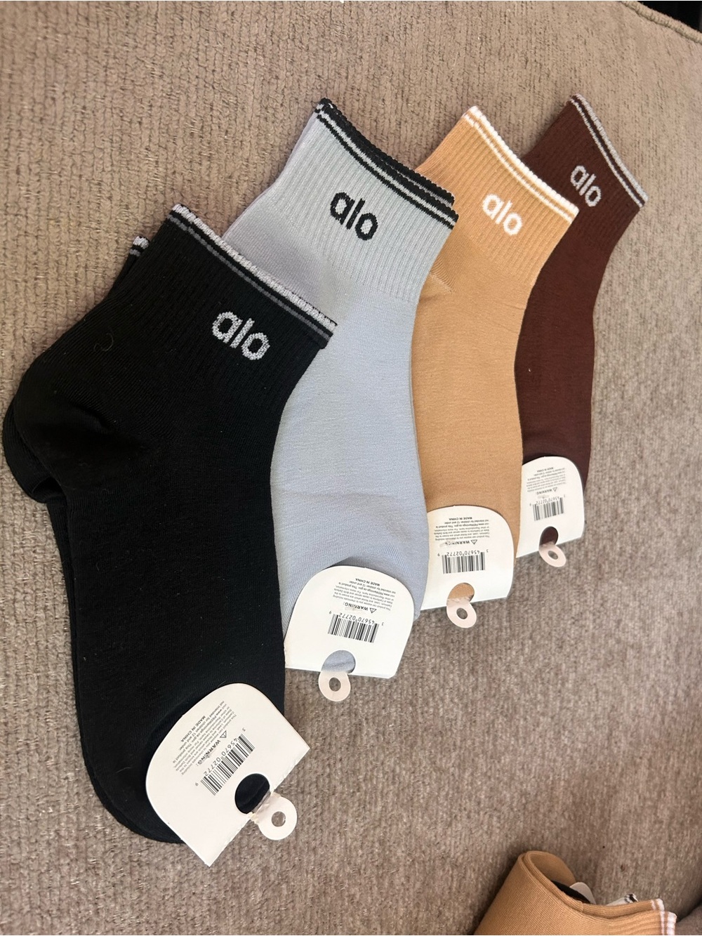 Women's 4pc Bundle Ankle Socks - Grey, Tan, brown, brown-black